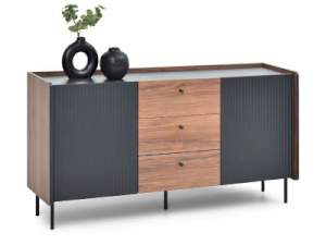 System puerto p05 komoda orzech czarny, podstawa czarny 