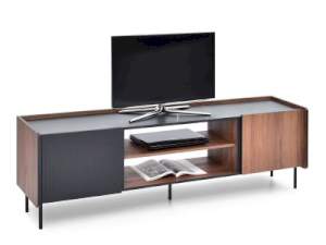 System puerto p17 komoda rtv orzech czarny marmur, podstawa czarny