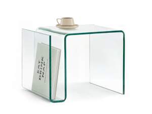 ława szklana capri transparentny, podstawa transparentny