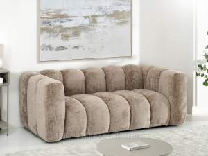 Sofa olia-2 brąz tkanina, podstawa czarny
