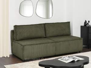 Sofa nubio zieleń tkanina, podstawa czarny