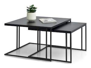 Zestaw-ława dark-xl czarny;dark-s czarny, podstawa czarny-czarny