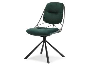 Krzesło boston zielony welur, podstawa czarny