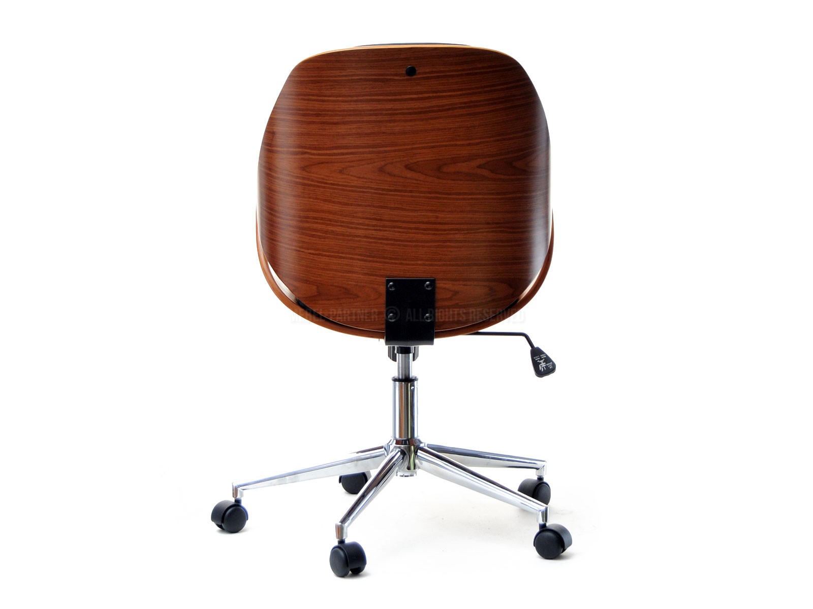 Designerski fotel do biurka drewniany GINA orzechowo czarny