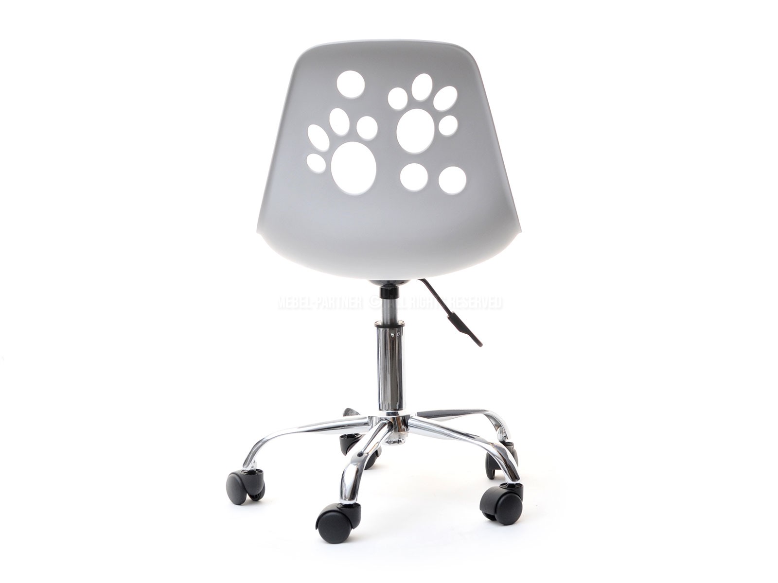 Krzesło obrotowe do biurka dla dzieci FOOT biało - czarne.
