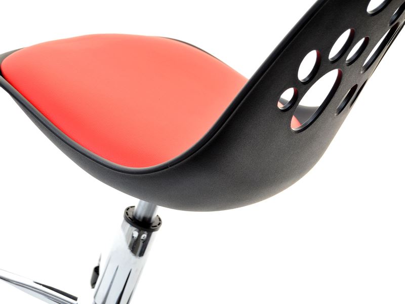 Designerskie krzesło obrotowe dziecięce FOOT czarno - czerwone - detale