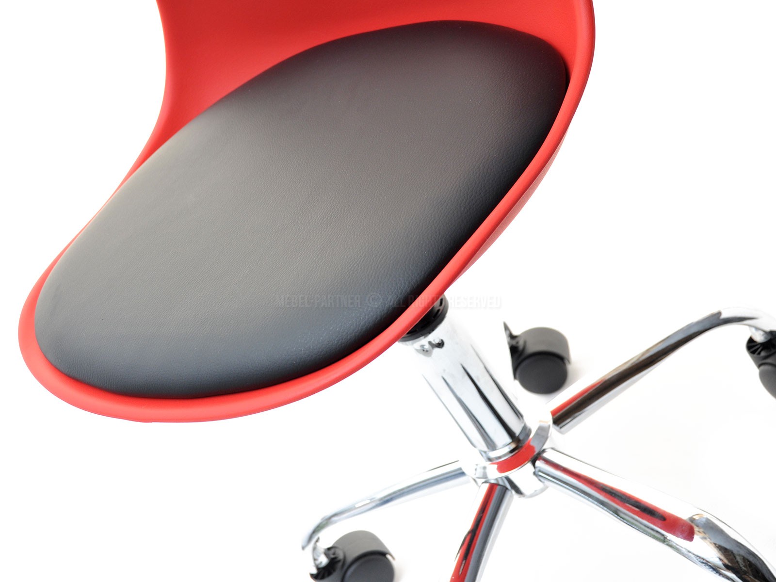 Designerski fotel obrotowy dla dzieci FOOT czerwono - czarny - podstawa