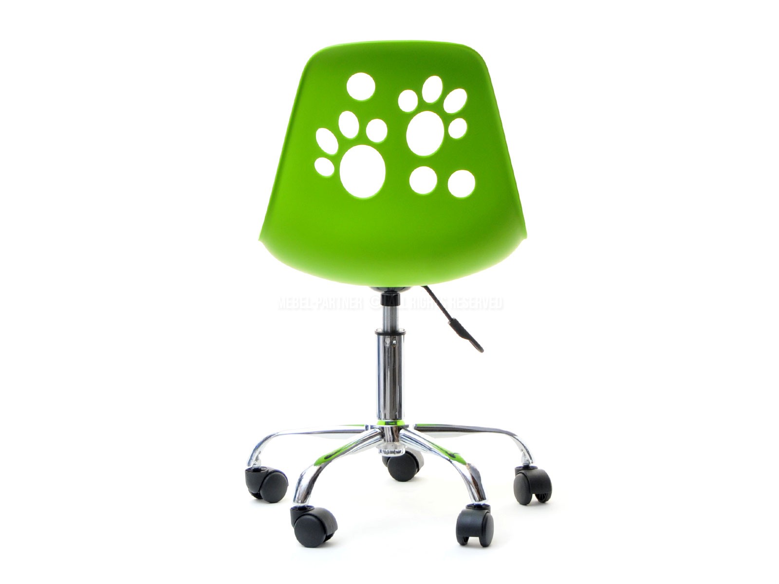 Designerskie krzesło obrotowe dla dzieci FOOT zielone - w aranżacji z biurkiem DALEN
