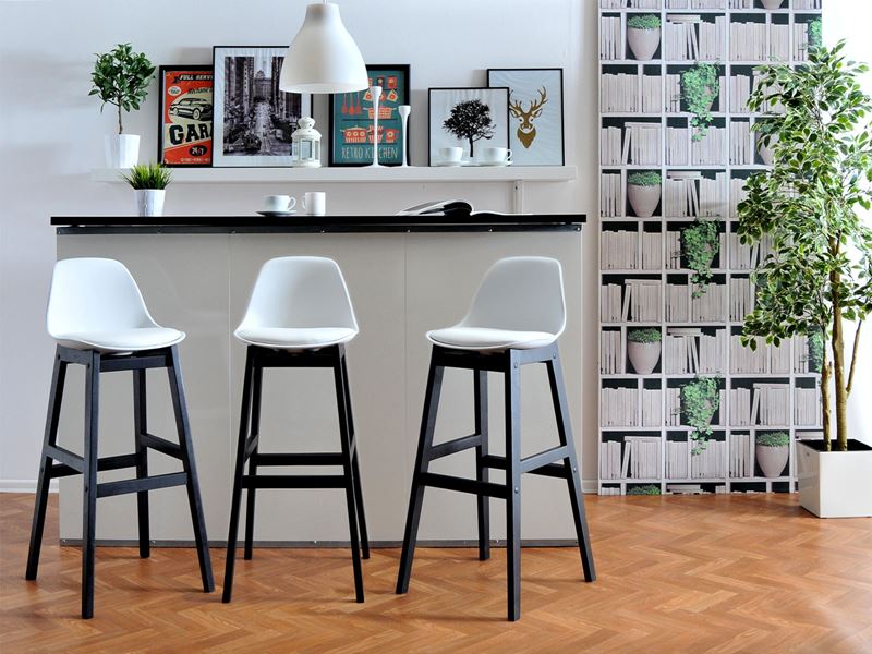 Designerskie krzesło barowe ELMO białe - przód