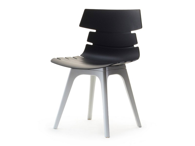 Nowoczesne krzesło z tworzywa ZAC DSX czarno-białe - przód