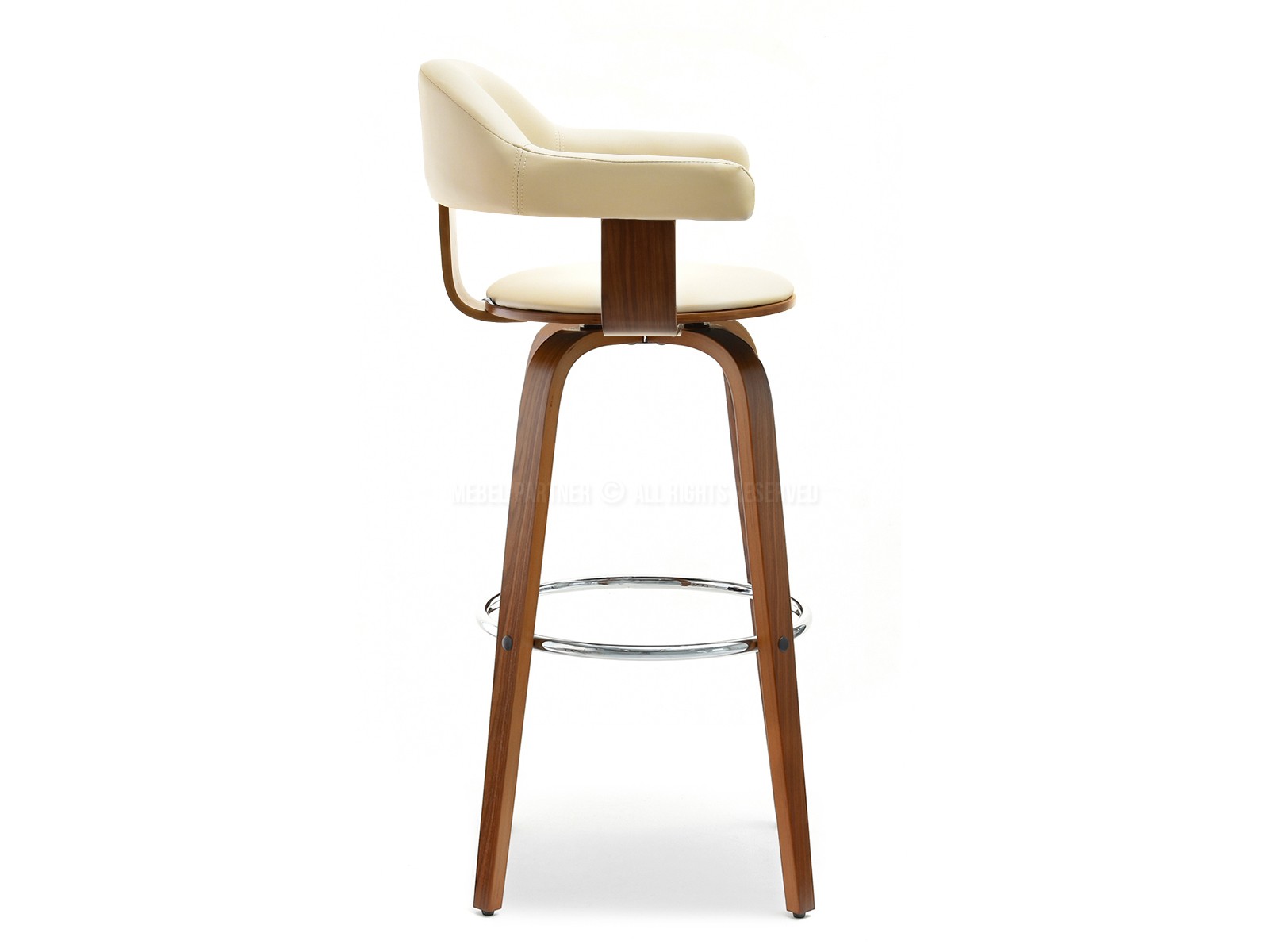 Krzesło barowe drewniane obrotowe nr 37 orzech krem - profil