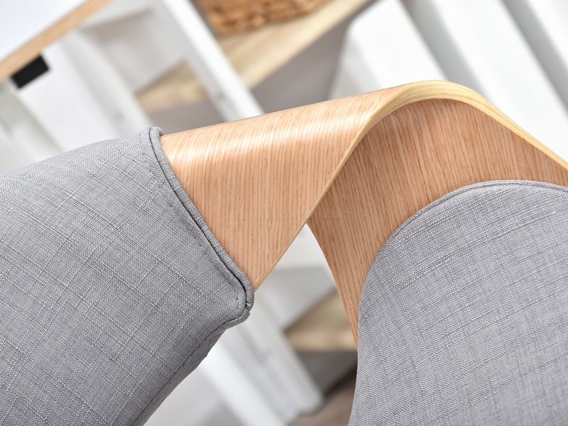 Designerski fotel do biura z drewna RAPID dąb-szary - nowoczesna forma