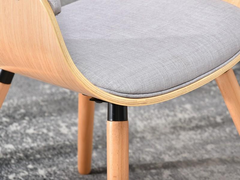Stabilne krzesło na drewnianych nogach ELINA dąb-szary - charakterystyczne detale