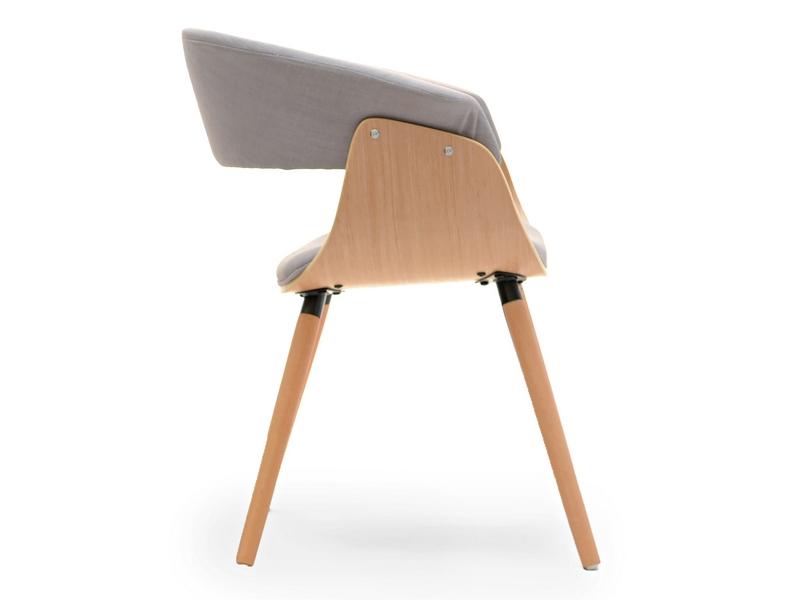 Stabilne krzesło na drewnianych nogach ELINA dąb-szary - ergonomiczne siedzisko