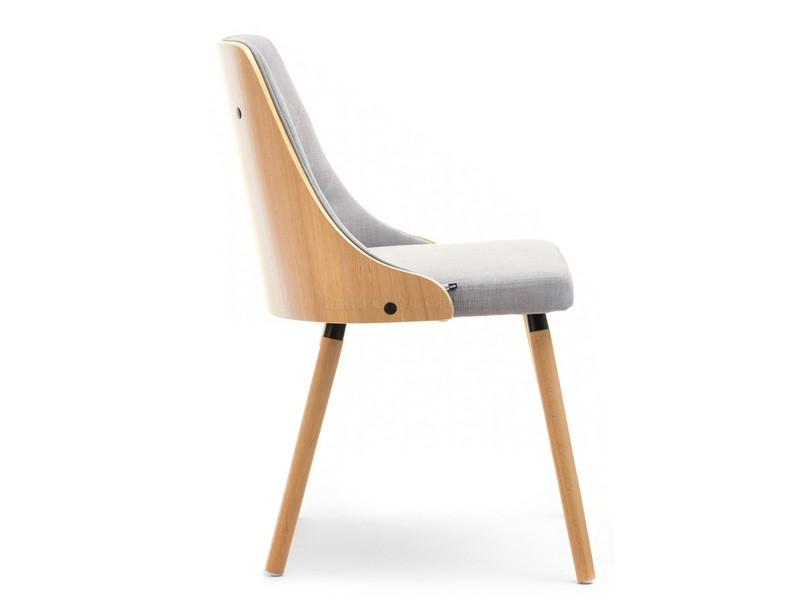 Tapicerowane krzesło drewniane MAGNUM buk - szary