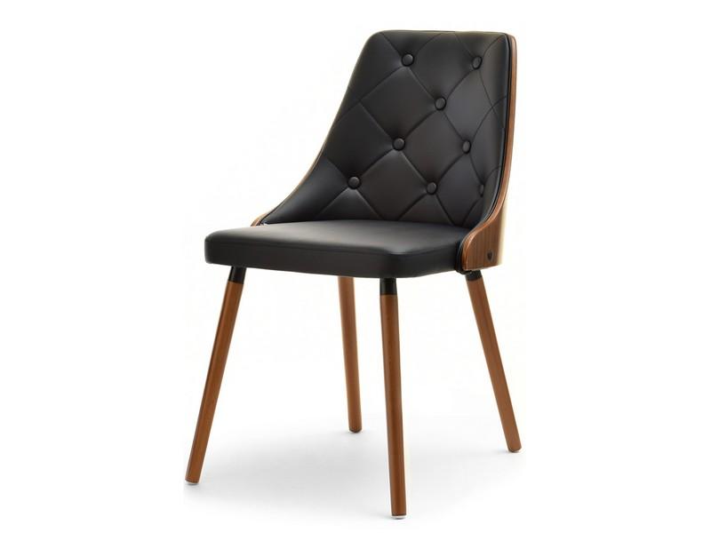 Tapicerowane krzesło z giętgo drewna MAGNUM orzech czarny - przód