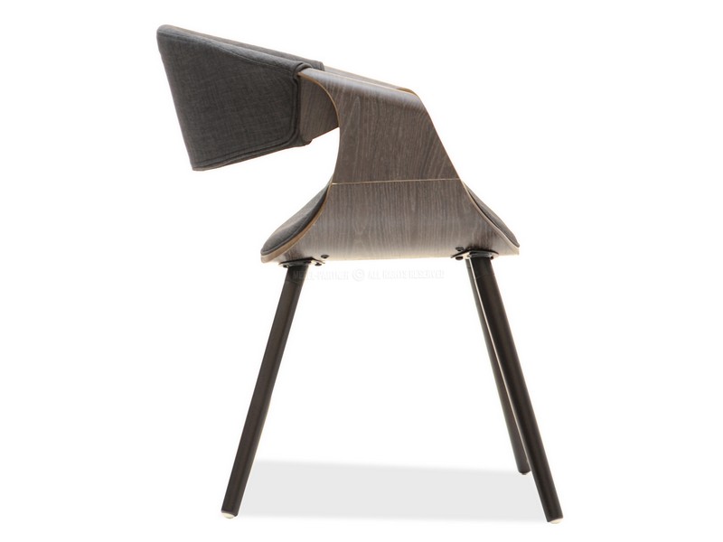 Krzesło z drewna w stylu vintage BENTdąb palony-grafit - podłokietnik z drewna giętego