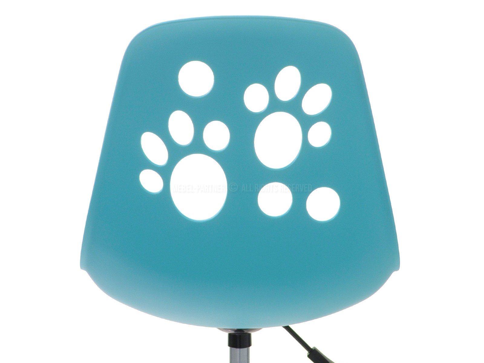 Nowoczesne obrotowe krzesło dla dziecka FOOT niebiesko-białe bryła krzesła