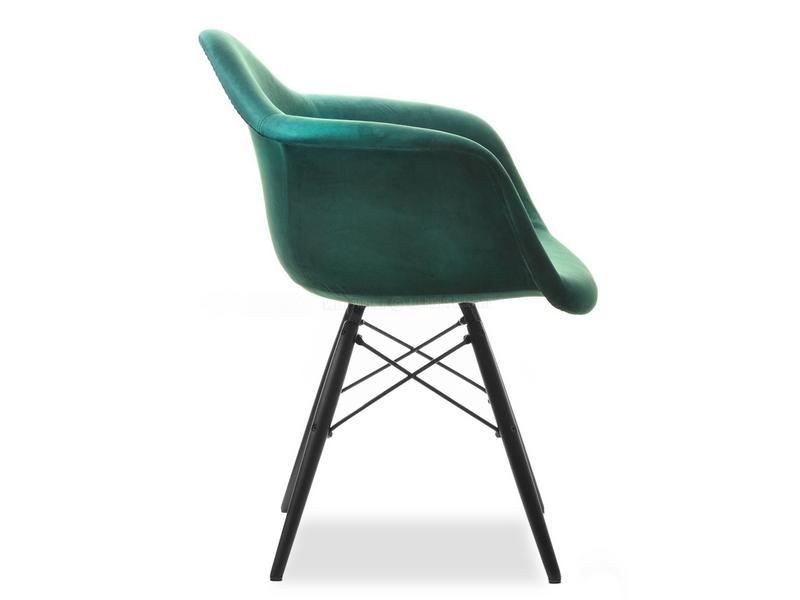 Nowoczesne krzesło jadalniane MPA WOOD TAP zielono-czarny - profil