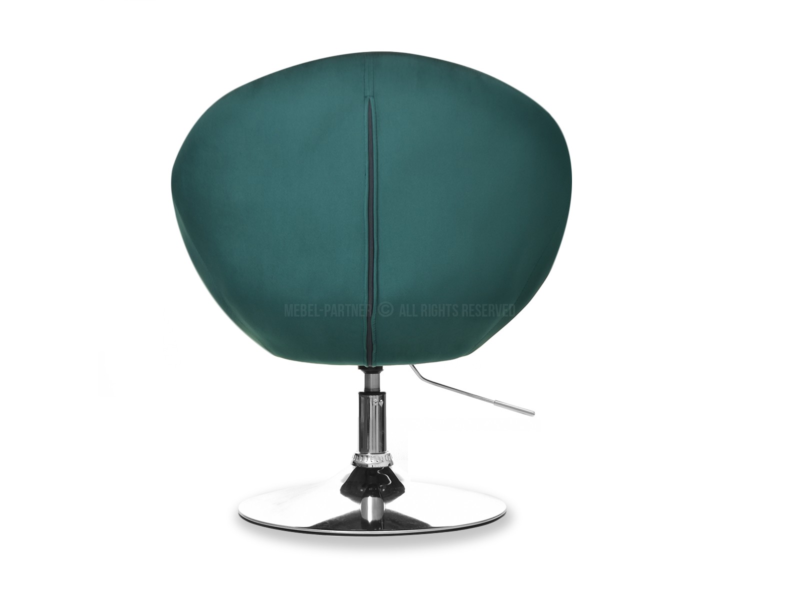 Designerski fotel obrotowy z tkaniny velvet LOUNGE zielony - profil