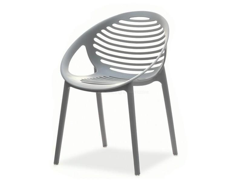 Krzesło ażurowe z tworzywa BORIA szare - charakterystyczne detale