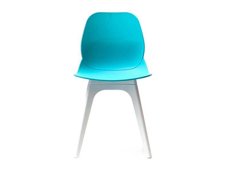 Plastikowe krzesło na taras LEAF DSX turkusowe - detale.