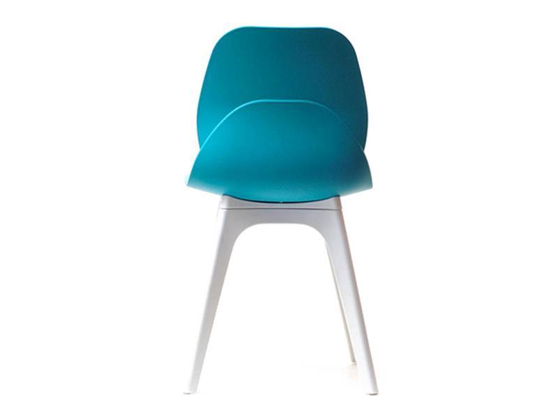Plastikowe krzesło na taras LEAF DSX turkusowe - zbliżenie na shell.