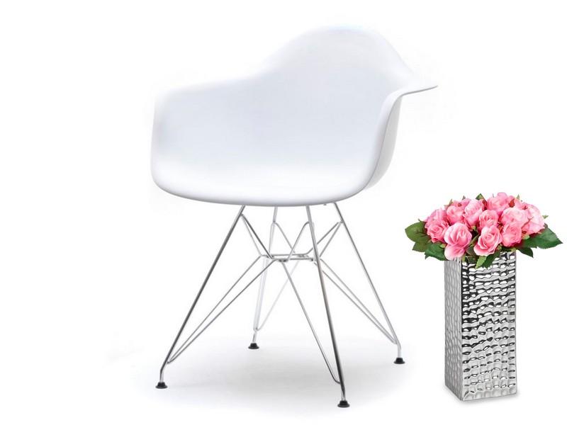 Krzesło z tworzywa inspirowane MPA ROD białe - widok szczegółowy na podstawę.
