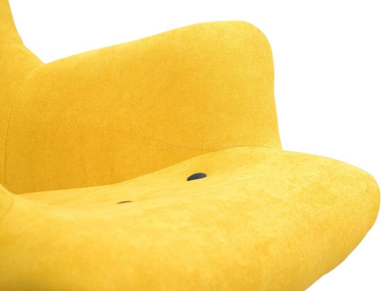 Fotel w nowczesnym stylu do salonu FLORI żółty - buk - tył