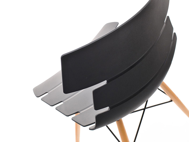  Nowoczesne krzesło z tworzywa ZAC czarne - w aranżacji ze stołem VENEDIG