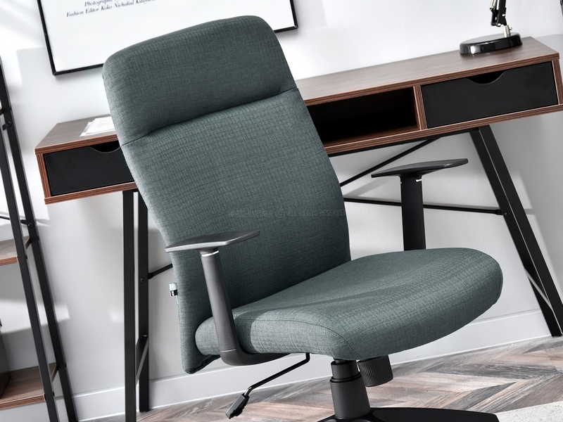 Fotel biurowy obrotowy LERATO GRAFIT z tkaniny do biurka - mobilna podstawa