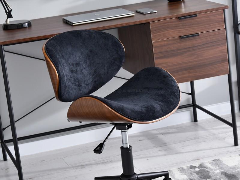 Drewniane krzesło biurowe z kółkami SWING ORZECH-CZARNY - charakterystyczne detale