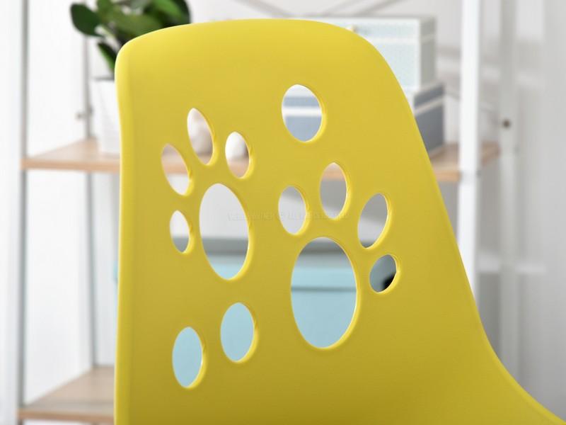 Krzesło biurowe dla dziecka FOOT ŻOŁTO-SZARE Z NOGĄ CHROM - tył w aranżacji
