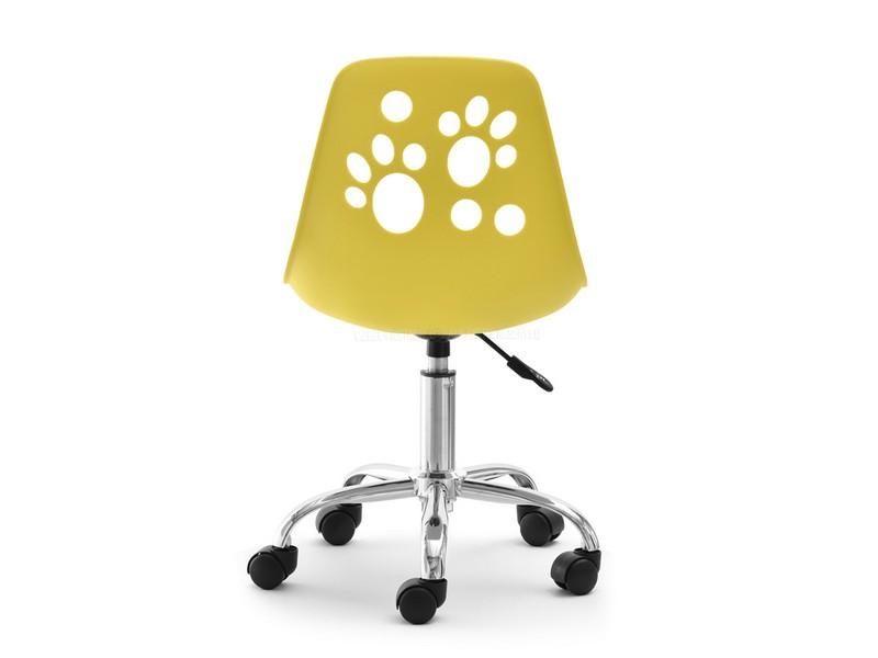 Krzesło biurowe dla dziecka FOOT ŻOŁTO-SZARE Z NOGĄ CHROM - mix kolorów