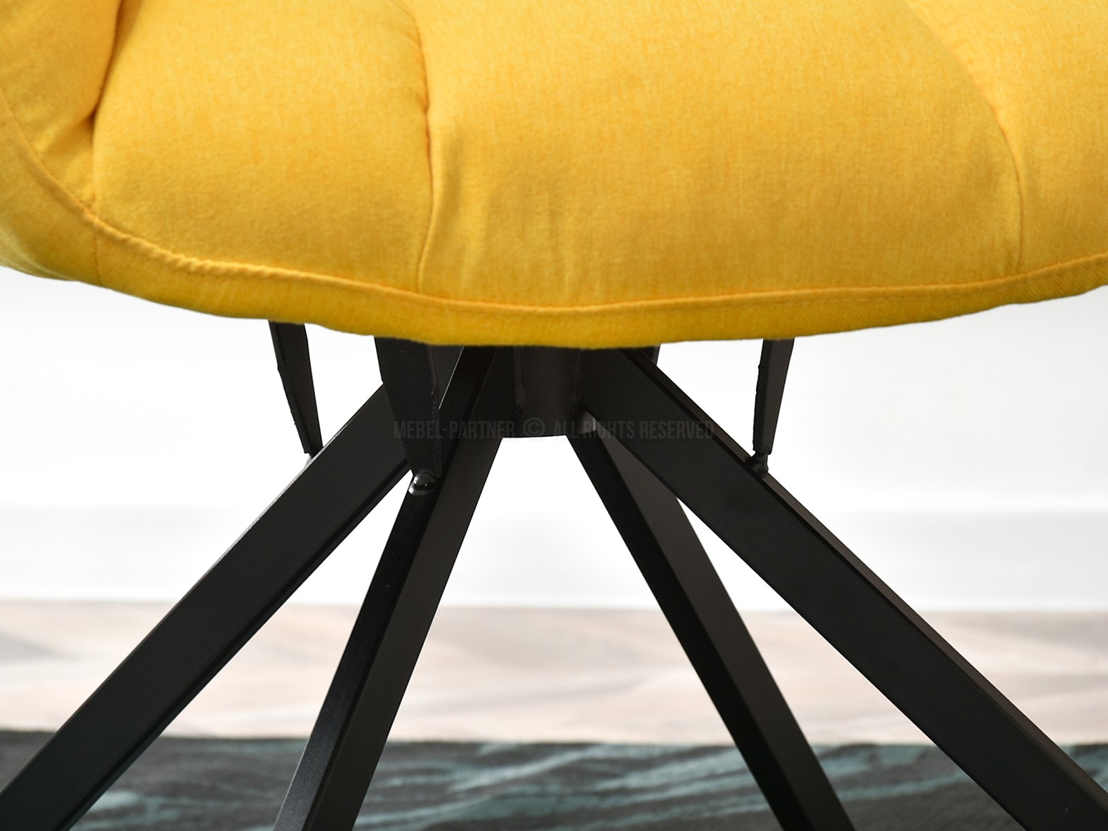 Fotel wypoczynkowy KIRA ŻÓŁTY z obracanym siedziskiem - oryginalna tkanina