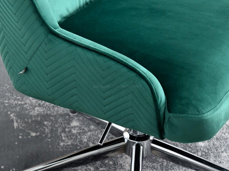 Fotel wypoczynkowy BILBAO ZIELONY - CHROM z weluru - charakterystyczne detale