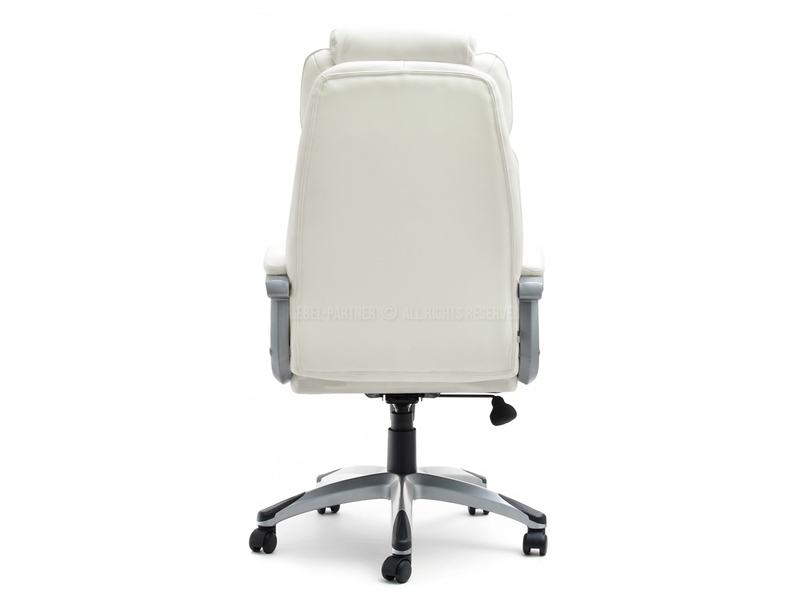 Skórzany fotel biurowy HAMPTON BIAŁY ergonomiczny - mobilna podstawa
