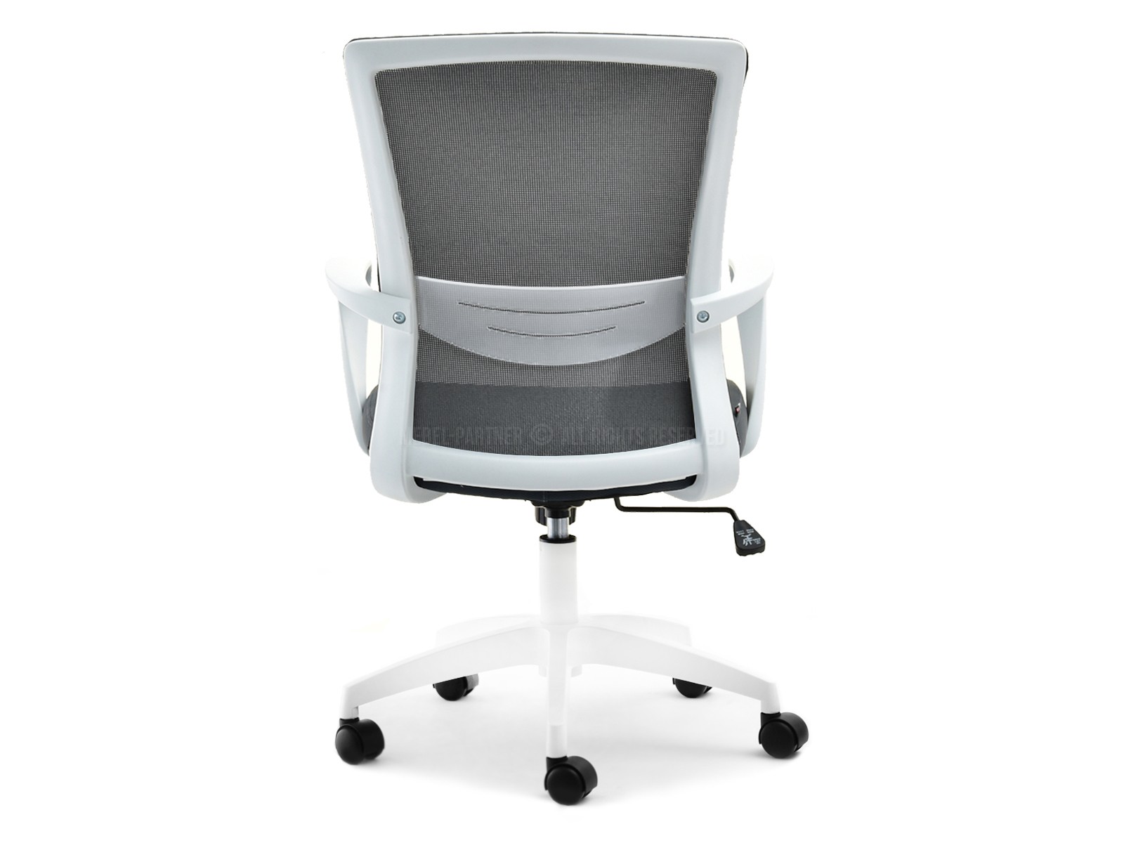Fotel biurowy ergonomiczny JARED GRAFITOWY BIAŁA PODSTAWA - mobilna podstawa