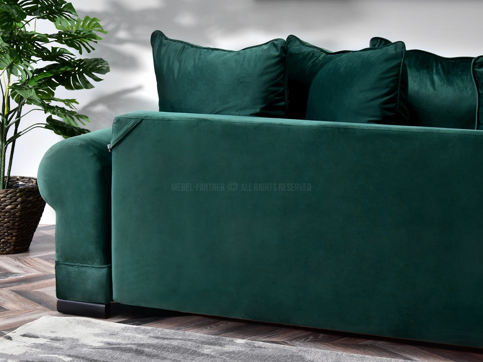 Rozkładana sofa do salonu w stylu angielskim TOSCA ZIELONA - powierzchnia spania