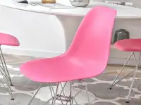 Małe krzesło do jadalni MPC ROD różowe - komfortowe siedzisko