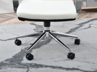 Nowoczesny fotel biurowy gabinetowy BOND biały. - mobilna podstawa