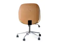 Fotel obrotowy do biura z drewna GINA bukowo szary - tył