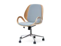 Produkt: Fotel biurowy gina buk - szary skóra ekologiczna, podstawa chrom
