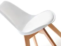 Krzesło drewniane z oparciem LUIS WOOD białe - siedzisko