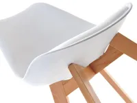 Krzesło drewniane z oparciem LUIS WOOD białe - drewniane nogi