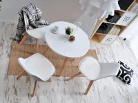 Krzesło drewniane z oparciem LUIS WOOD białe - w aranżacji ze stołem CROSS