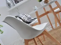 Krzesło drewniane z oparciem LUIS WOOD białe - widok z tyłu