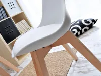 Krzesło drewniane z oparciem LUIS WOOD białe - widok z boku