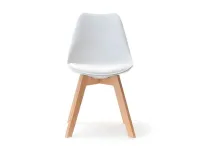 Krzesło drewniane z oparciem LUIS WOOD białe - przód