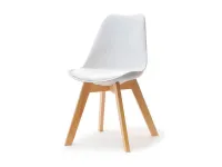 Produkt: Krzesło luis wood biały skóra ekologiczna, podstawa buk